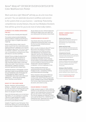 Xerox Altalink C8130 / C8135 / C8145 / C8155 / C8170 Color Laser