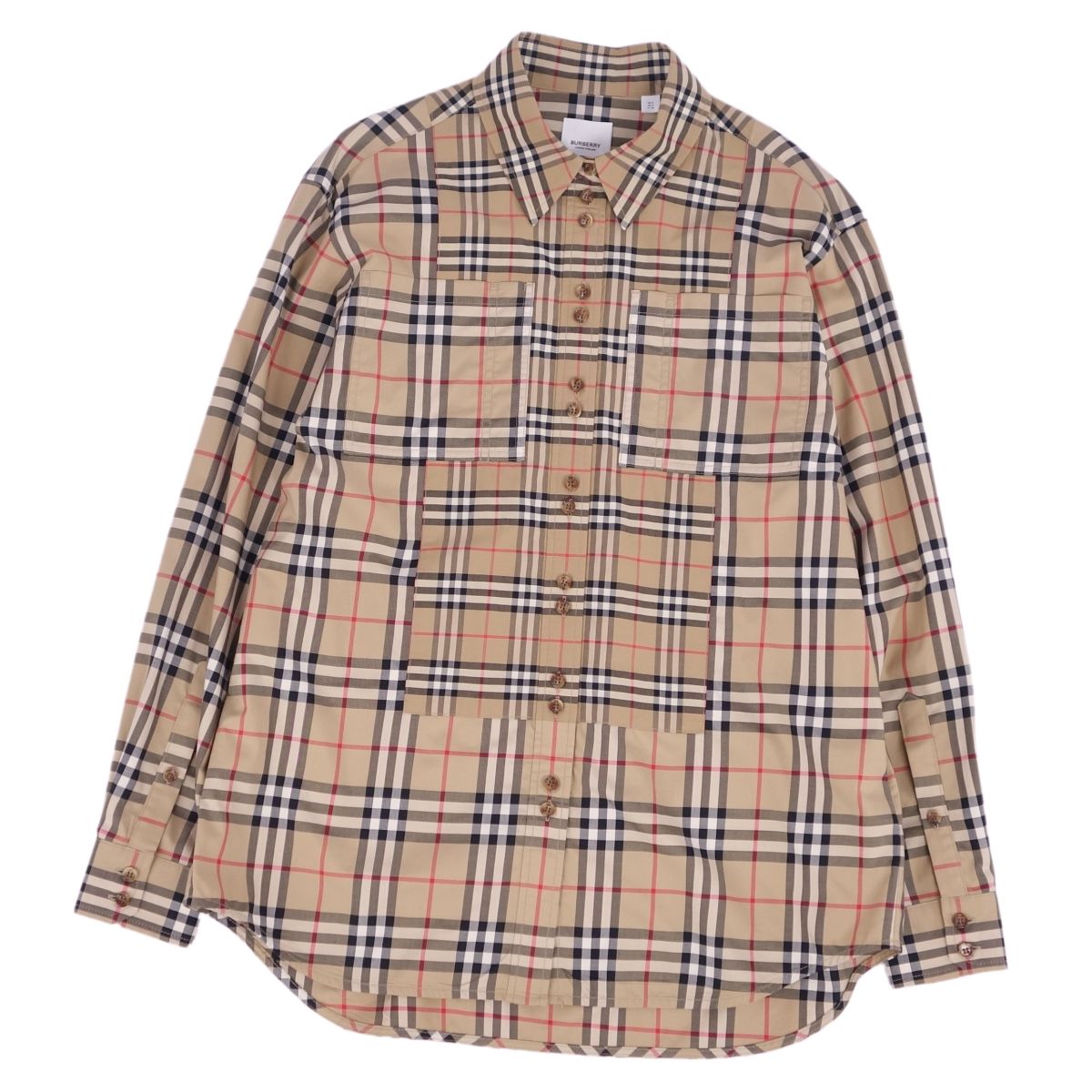 BURBERRY LONDON♪ホース刺繍フリルブラウスノバチェックL