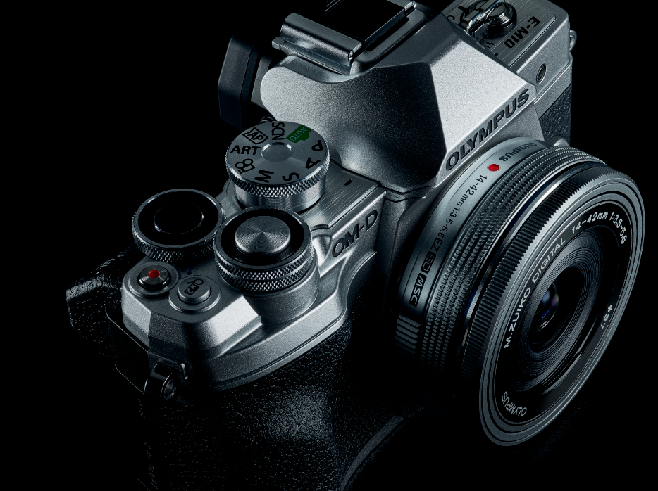 Olympus OM-D E-M10 Mark IV with ED 14-42mm F3.5-5.6 EZ Lens, Black