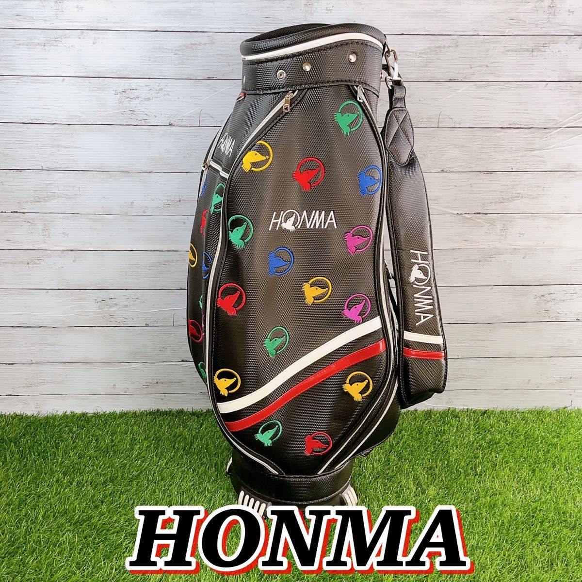 可愛い HONMA / ホンマ ゴルフ キャディバッグ カラフル ブラック