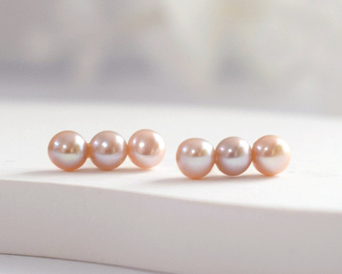 ピンク 淡水パール ピアス / 14kgf サージカルステンレス パール 上品