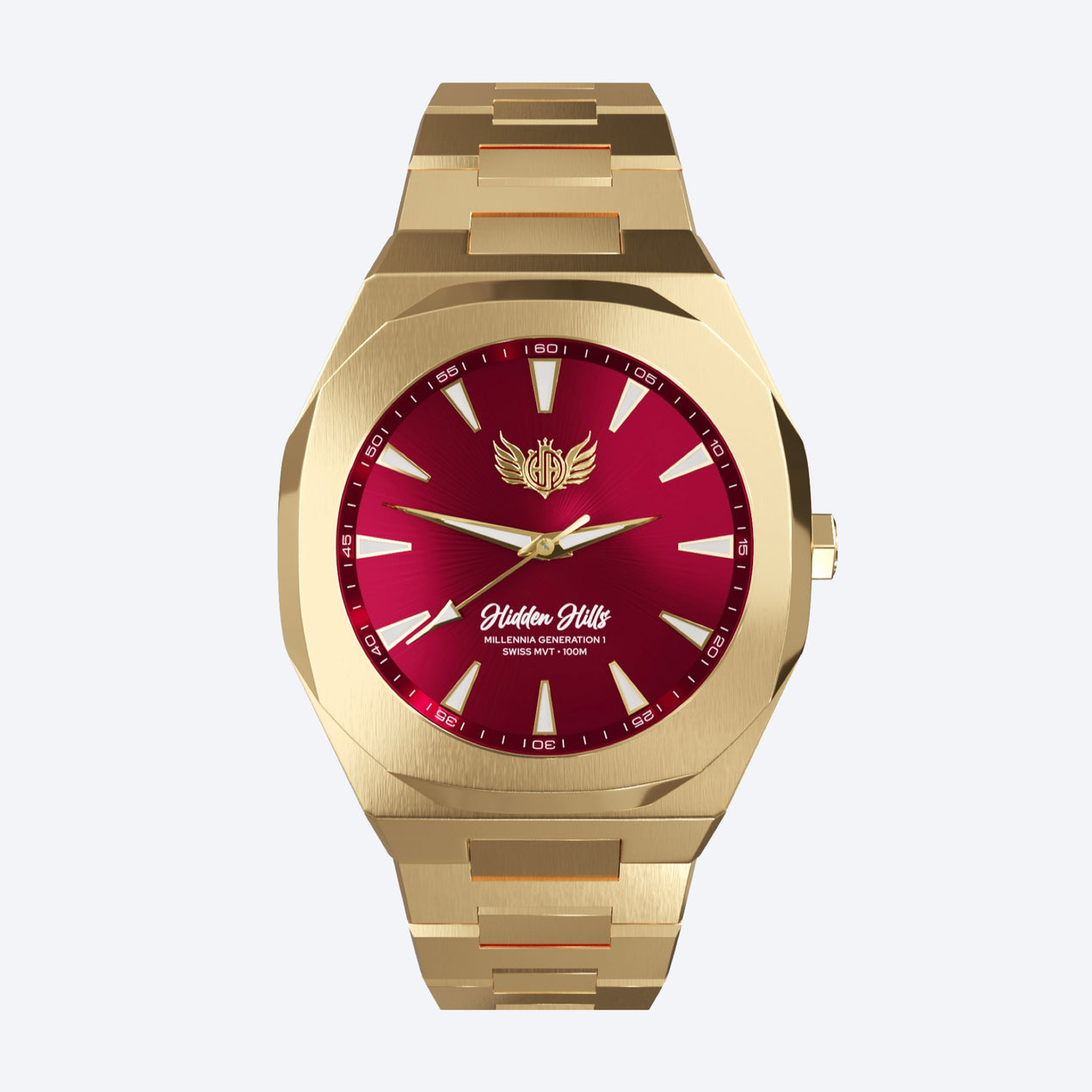 Millennia G1 Bordeaux/Gold | Hidden Hills Watches