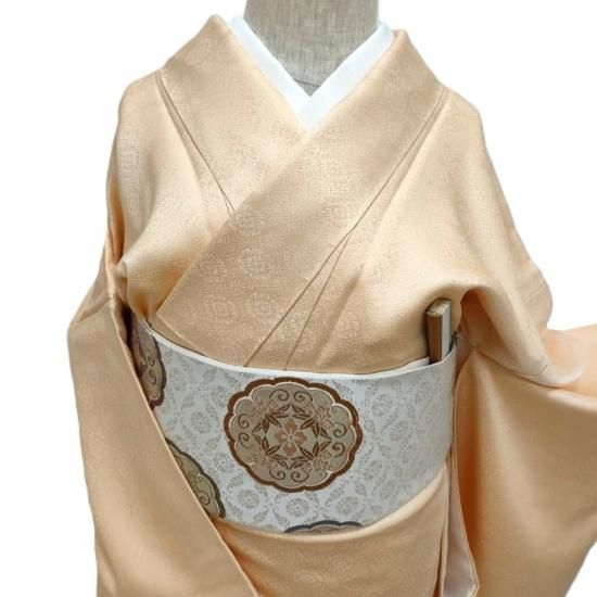 色無地 藤井寛 小葵紋 蜂蜜色 フォーマル 式事 茶道着物 御仕立上り