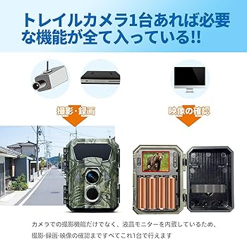 Amazon.co.jp: 4Kトレイルカメラ 電池式 超ミニ防犯カメラ 32GB SD