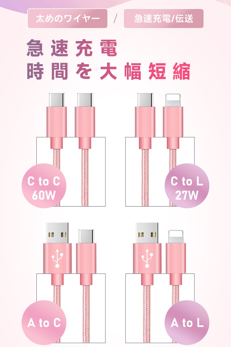 明誠 iPhoneケーブル 長さ 2m 急速充電ケーブル 充電器 データ転送