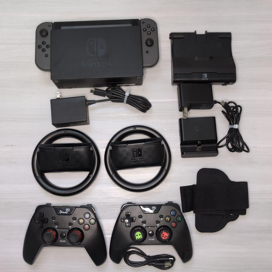 【中古】Nintendo Switch 本体 + コントローラ + 付属品セット 中古品】 ニンテンドースイッチ 本体 グレー 付属品完品 2018 初期型