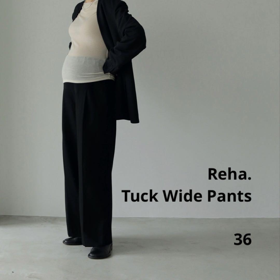 【Reha.】Tuck Wide Pants/36/black Reha.】Tuck Wide Pants（その他パンツ）｜anuke（アンヌーク）の