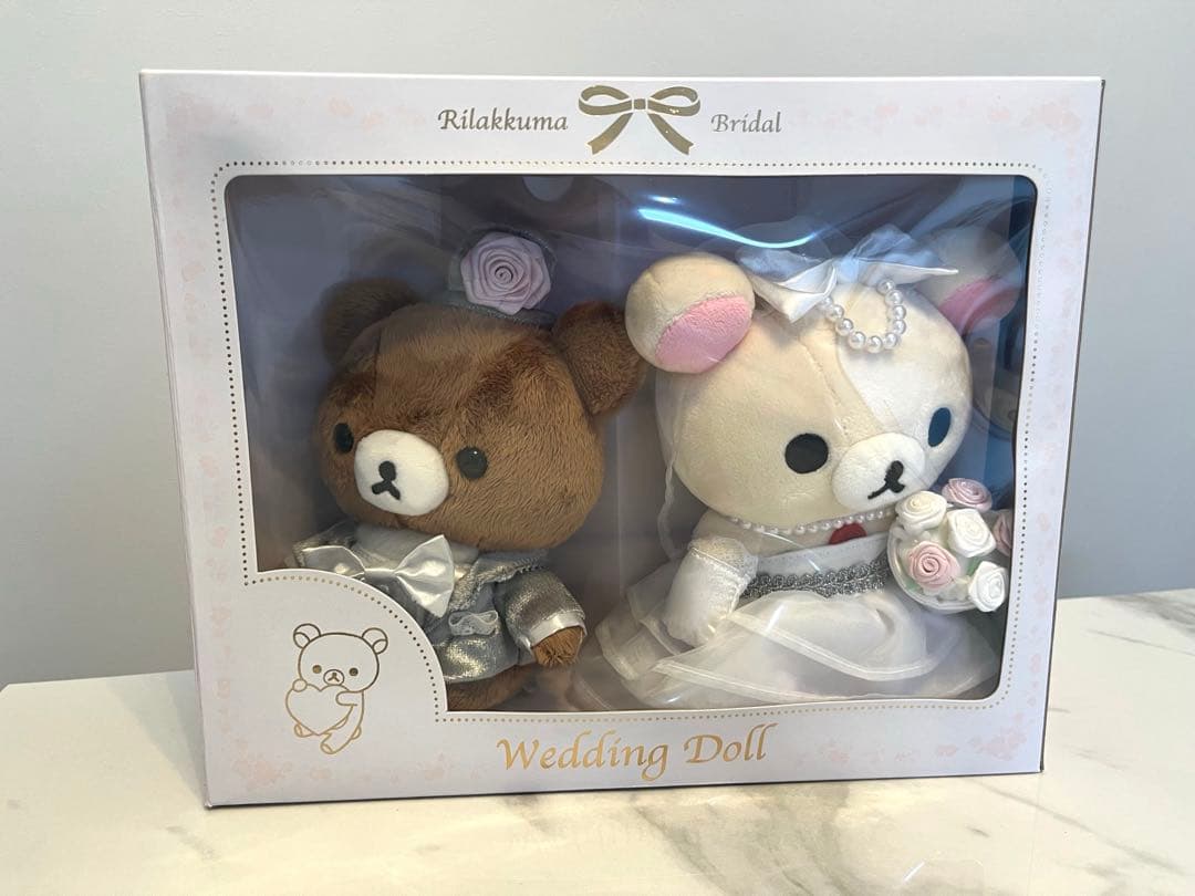 ウェルカムドールチャイロイコグマ新郎　コリラックマ新婦　リラックマストア限定 しっとりとした和装！リラックマブライダル「ウェルカムドール