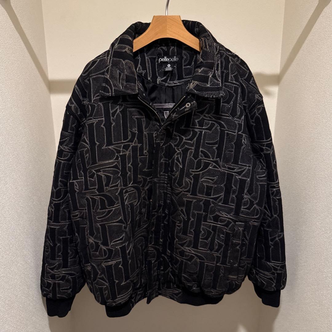1990's pellepelle ウールスタジャン 総柄 ブラック 激レア 1990's pellepelle ウールスタジャン 総柄 ブラック 激レア - メルカリ