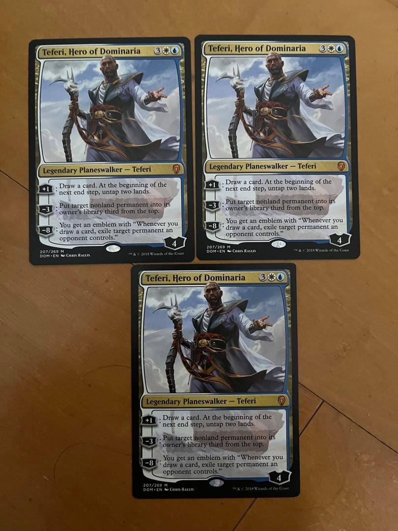 mtg ドミナリアの英雄、テフェリー　3枚セット ドミナリアの英雄、テフェリー/Teferi, Hero of Dominaria》[DOM] 金R
