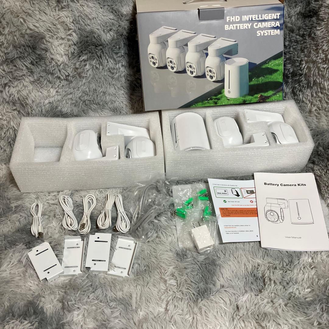 バッテリー式 防犯 カメラキット 4台セット システム ACE SECURITY SYSTEM 防犯カメラ セット 家庭用 1~4台 屋内 屋外 AHD